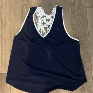 Lucky In Love Tennis Tank Top with Back Detail - NWT